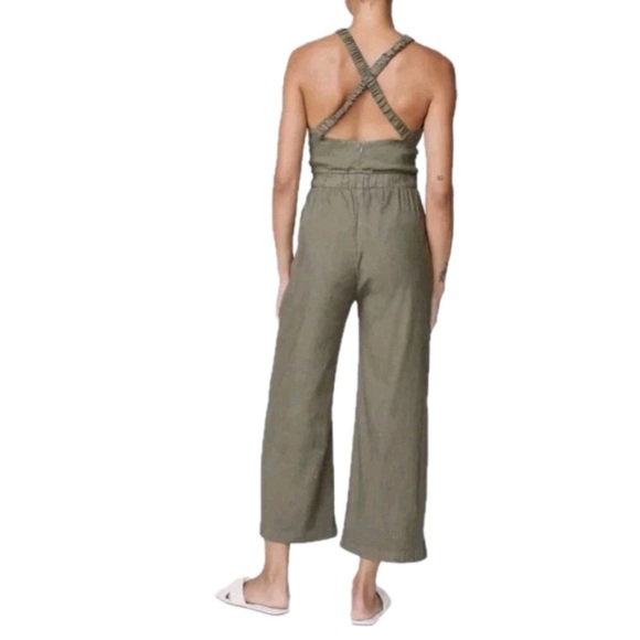 Monrow Crisscross Racer Linen Jumpsuit - Picture 3 of 8